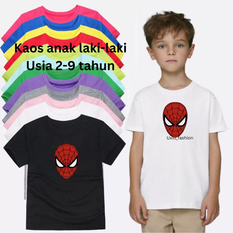 BAJU KAOS OBLONG ANAK LAKI COWOK MURAH MOTIF SUPERHERO SPRMAN UMUR 2 3 4 5 6 7 8 9 TAHUN UXLO FASHION