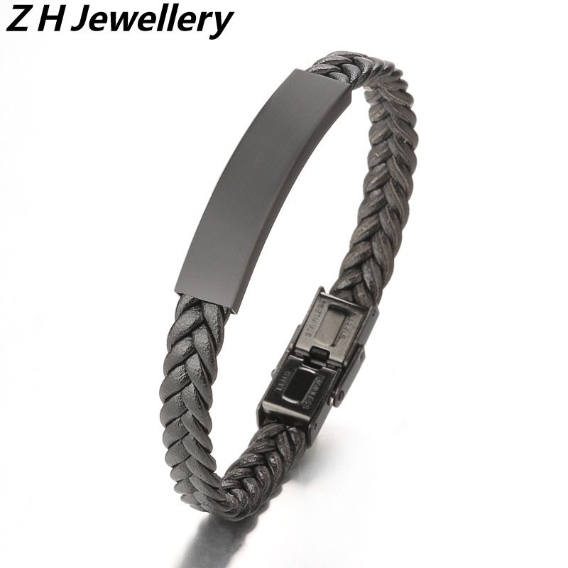 [Z H Jewelry] Hip Hop Rock Retro Pria Fashion Gelang Kulit Pesta Perhiasan Aksesoris