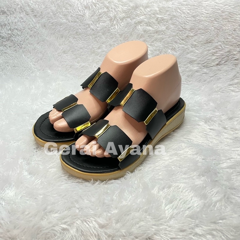 DISKON DAY! Sandal Wanita Ayana Lis Emas | Sandal Wanita Nevada Termurah | Sendal Slop Wanita Sandal Slop