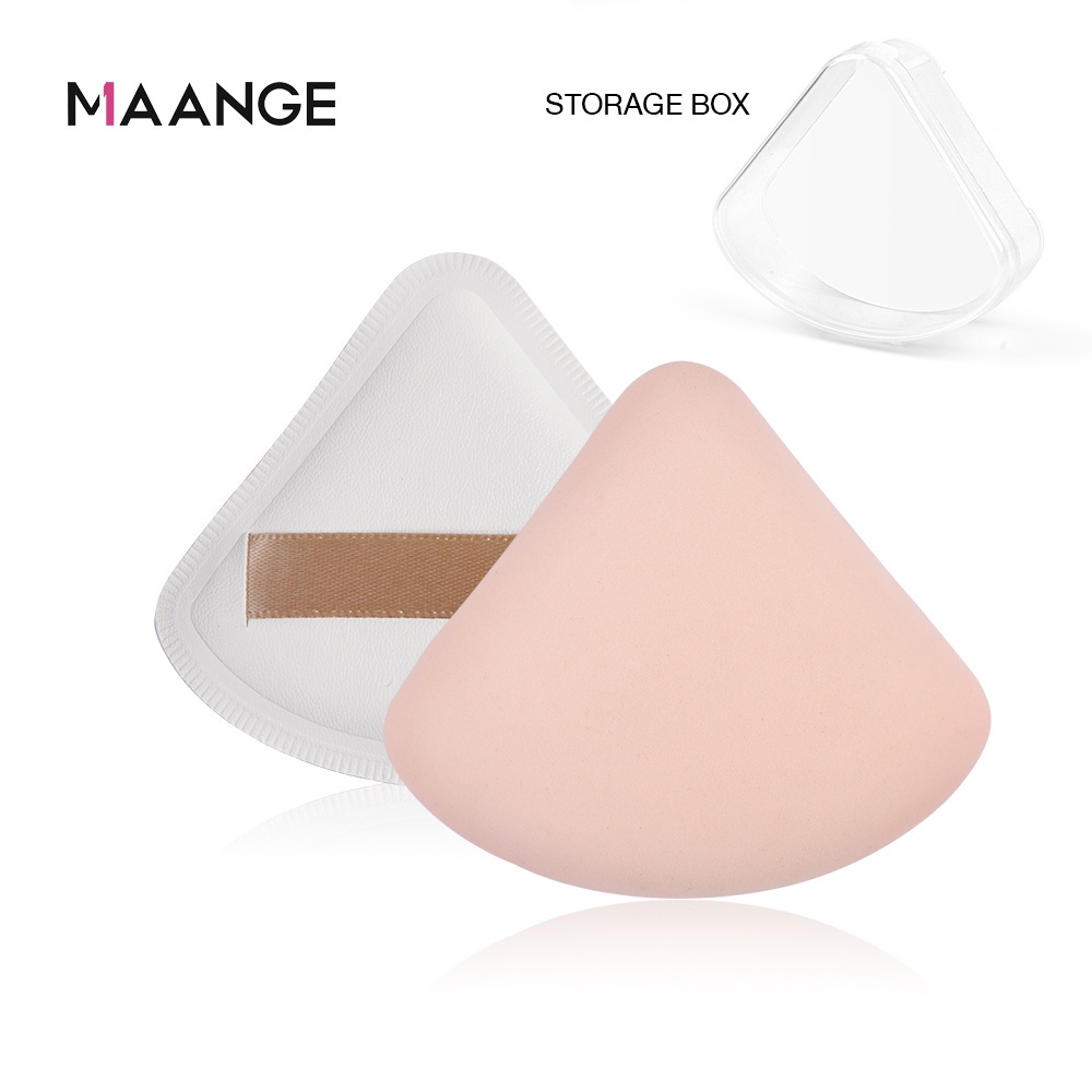 MAANGE Spon Pizza Segitiga Cushion Puff Dry Use Sponge Makeup Bedak Foundation Puff Spons Rias Sisi Ganda Bantalan Udara Puff Kering Basah Penggunaan Riasan Cair Berkualitas Tinggi51144