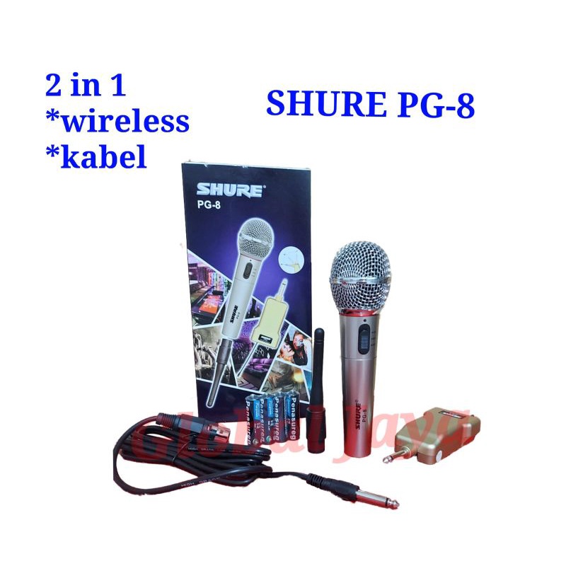 mic kabel shure pg 8 mic shure PG8 2in1 wireless+kabel mic serbaguna shure pg 8 free kabel mic kabel murah mic shure