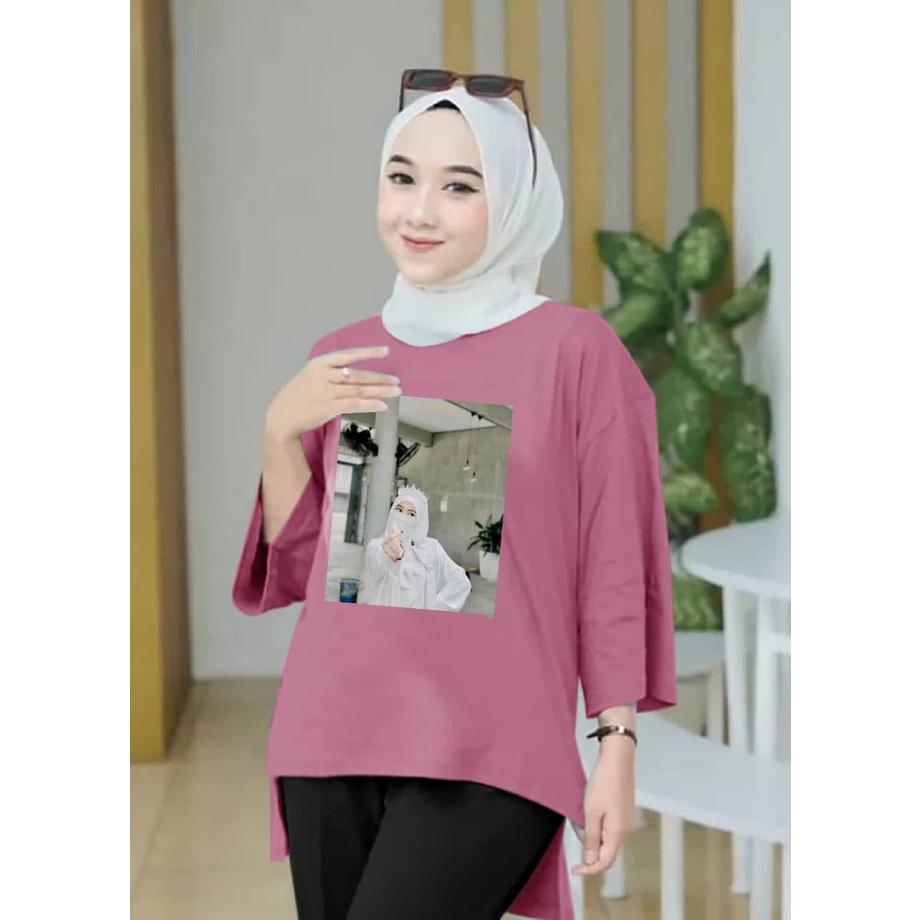 KIYOREN TUNIK MUSLIM JUMBO XXL LENGAN 7/8 TUNIK MUSLIM WANITA DEWASA