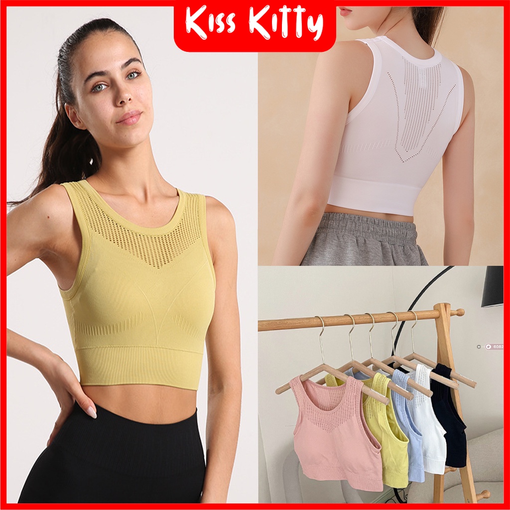 Sport Bra Tank Top Casual Crop Top Import Bra Tanpa Kawat Korea Yoga Jogging Gym kaos ya