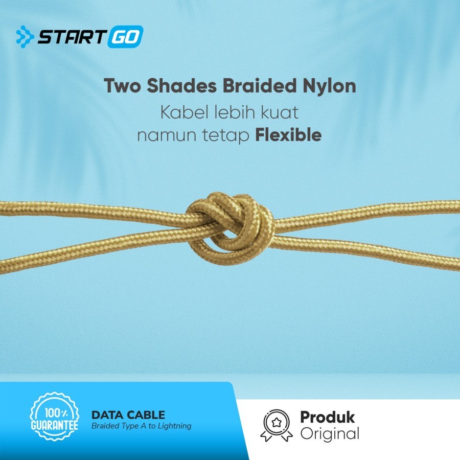Kabel Data ADVAN STARTGO NA Nylon USB A to Lightning 1 Meter