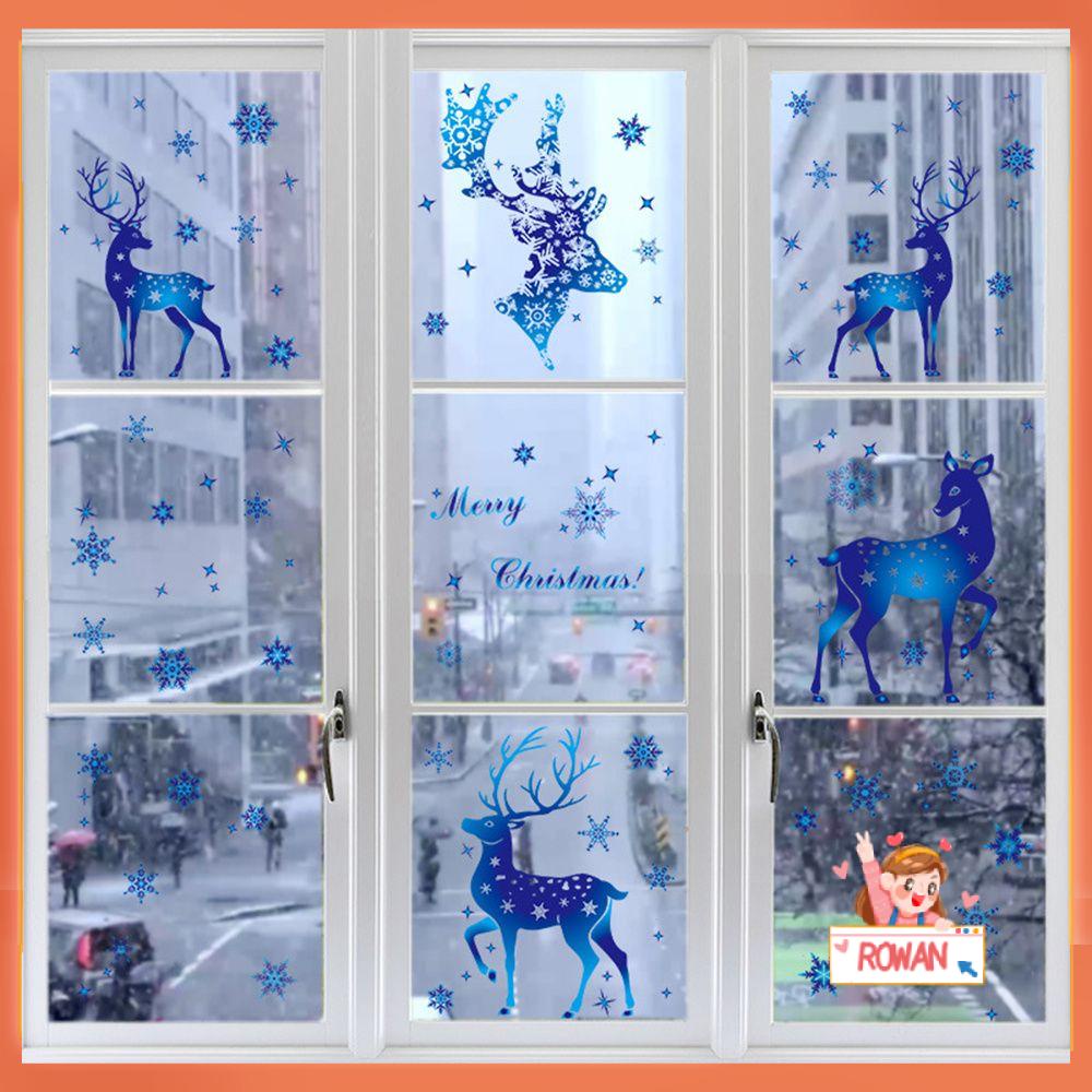 R-flower Christmas Sticker Tahun Baru Dekorasi Rumah Festival Decor Merry Christmas Hiasan Jendela Kaca