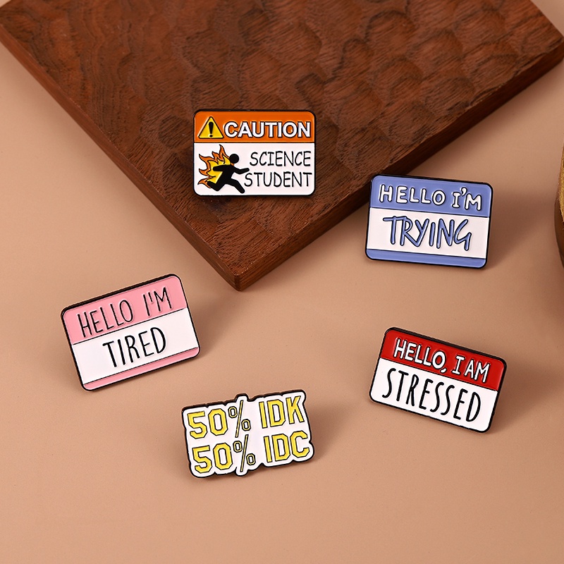 Teks Warna-Warni Quotes Enamel Pin Lucu Dialogue Quote Humor Bros Pakaian Kerah Pin Lencana Kartun Perhiasan Hadiah Teman