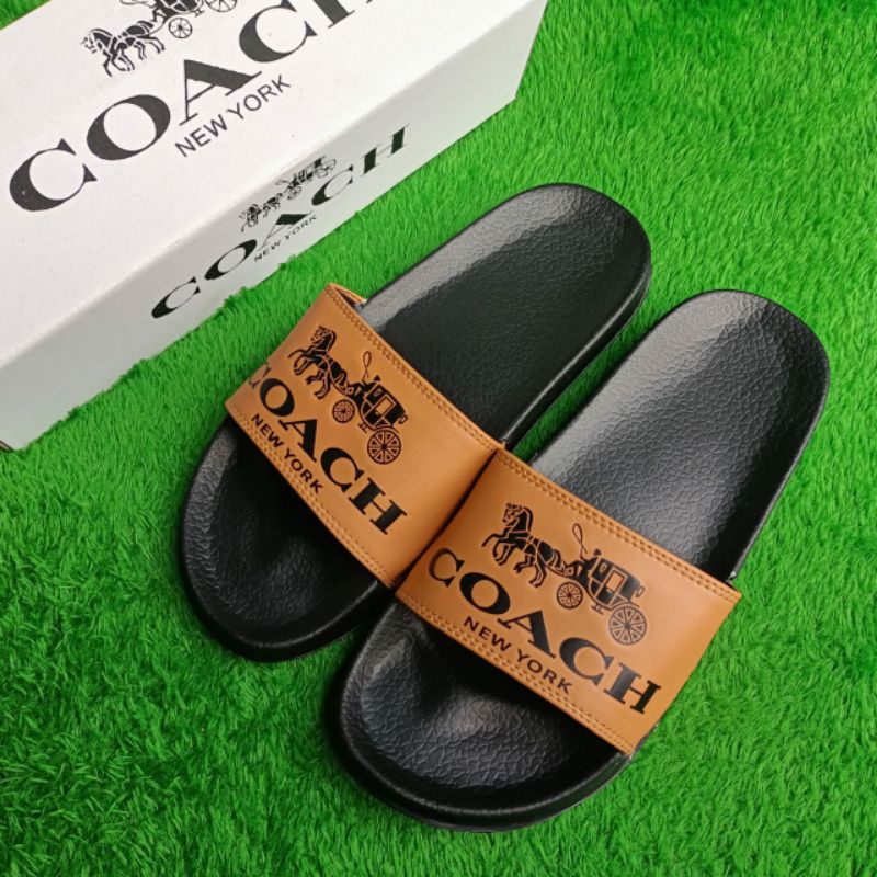 Sandal selop pria bahan pylone karet premium merk coach ringan, lentur dan nyaman kulitas 100% Origi
