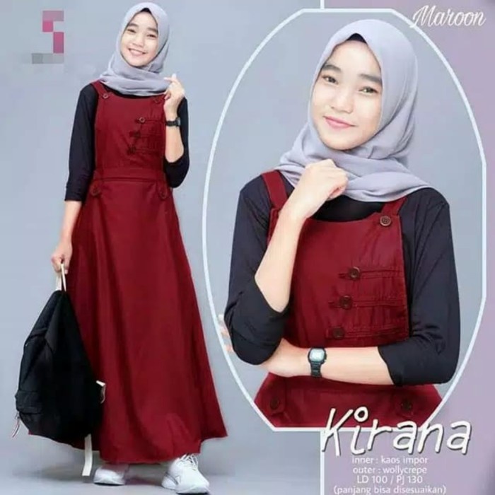 ( BISA COD ) Gamis Anak Remaja Usia 12-14 Thn Baju Gamis Muslim Anak KIRANA OVERALL