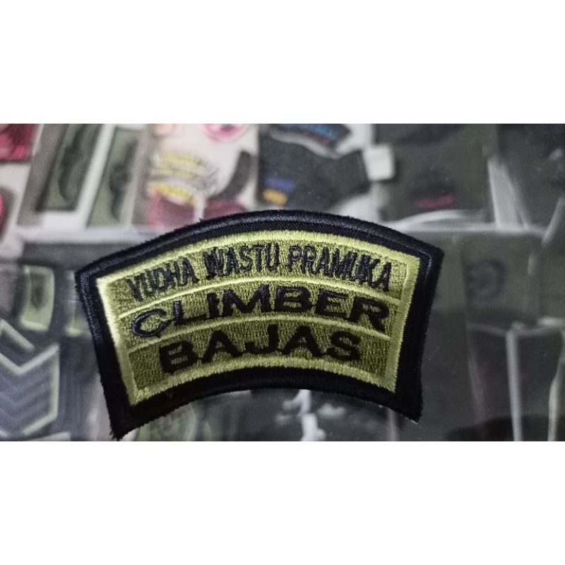 BORDIRAN YUDHA WASTU PRAMUKA/CLIMBER/BAJAS TNI AD TERBARU / FULL BENANG BORDIR