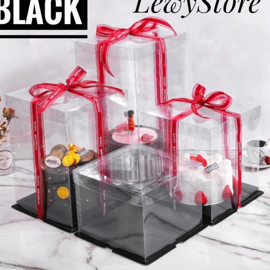 

(O-U6U-☎) Cake Box Mika Dus Kue Kotak Kue 22x22 cm Tutup Transparant PET banyak diminati