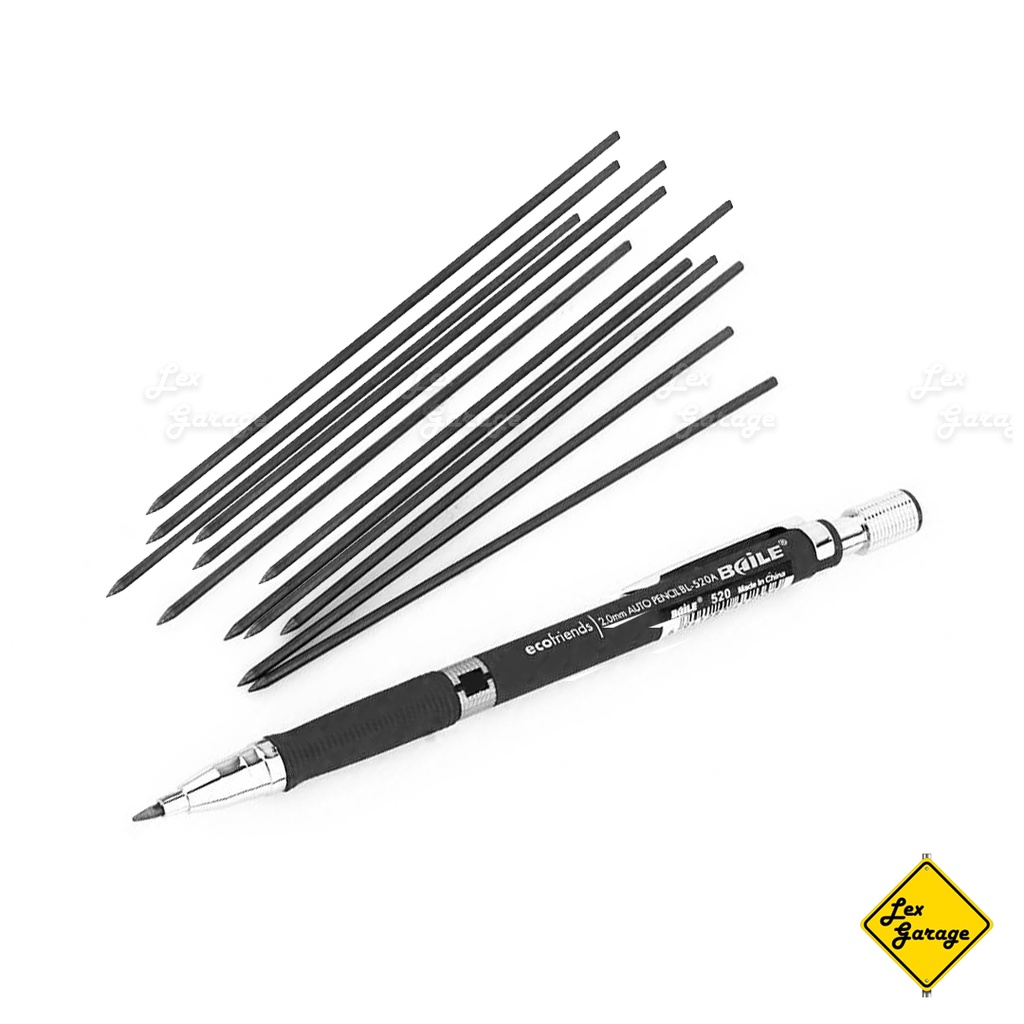 Pensil Mekanik 2B Mechanical Graphite Pencil + Isi Pensil 12 pcs