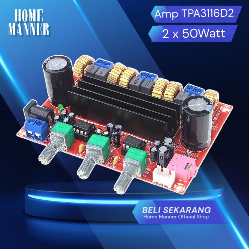 Jual XHM139 2.1 Kit Power Amplifier Class D TPA3116D2 2x50Watt+100Watt Subwoofer Stereo