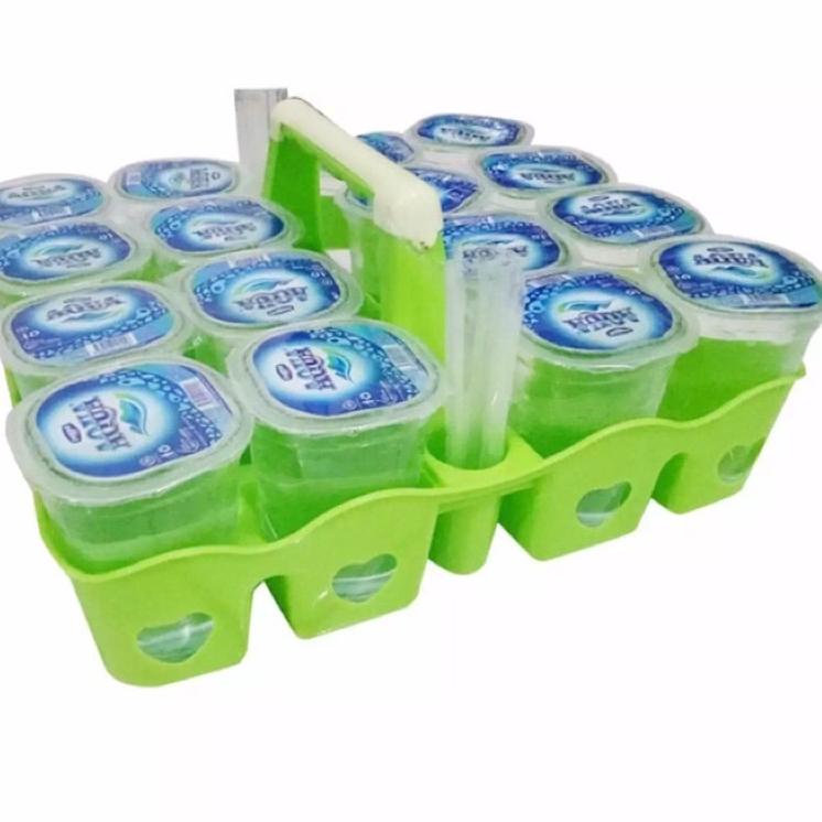 ORIGINAL% RAK AQUA GELAS 16 LUBANG Tempat Aqua Gelas Plastik Tempat Gelas Rak botol Aqua 16 sloot