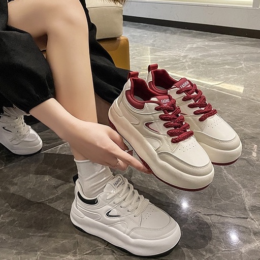 Sepatu Sneakers Wanita Tali Fashion Style Korea Cewek Sport Shoes Casual Kulit Sintetis Free Box Azgalery SPT-15