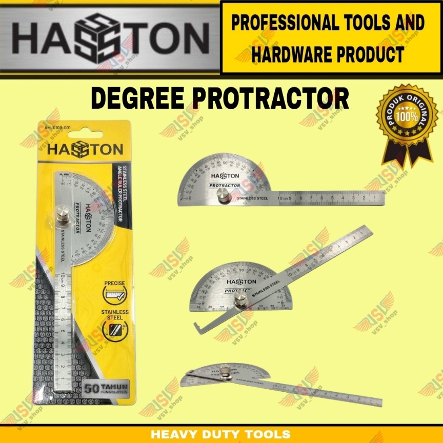 HASSTON Busur derajat 0100-001/ degree protractor / penggaris busur