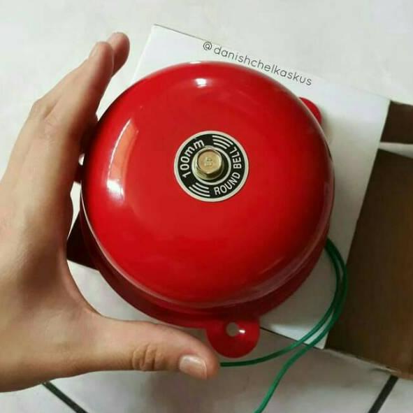 Grosir Gembira Round bell bel kring listrik pabrik sekolah kantor Fire alarm AC 220v 100mm dan 75mm