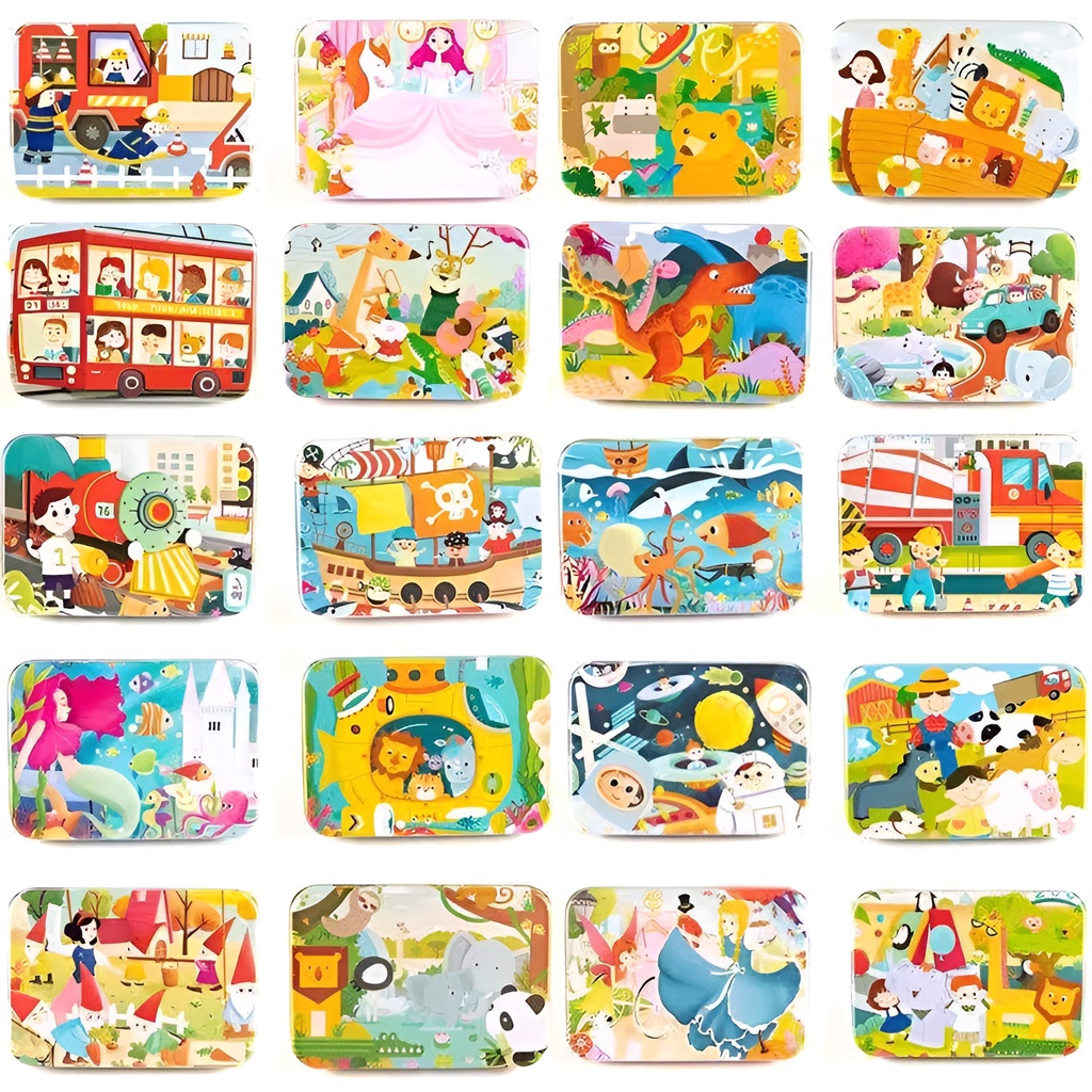 Metal Box 120pcs | Mainan Puzzle Edukasi Anak Kayu | Mainan Terbaru 2023 | Mainan Edukasi Anak Perempuan 2-3-4-5-6 Tahun