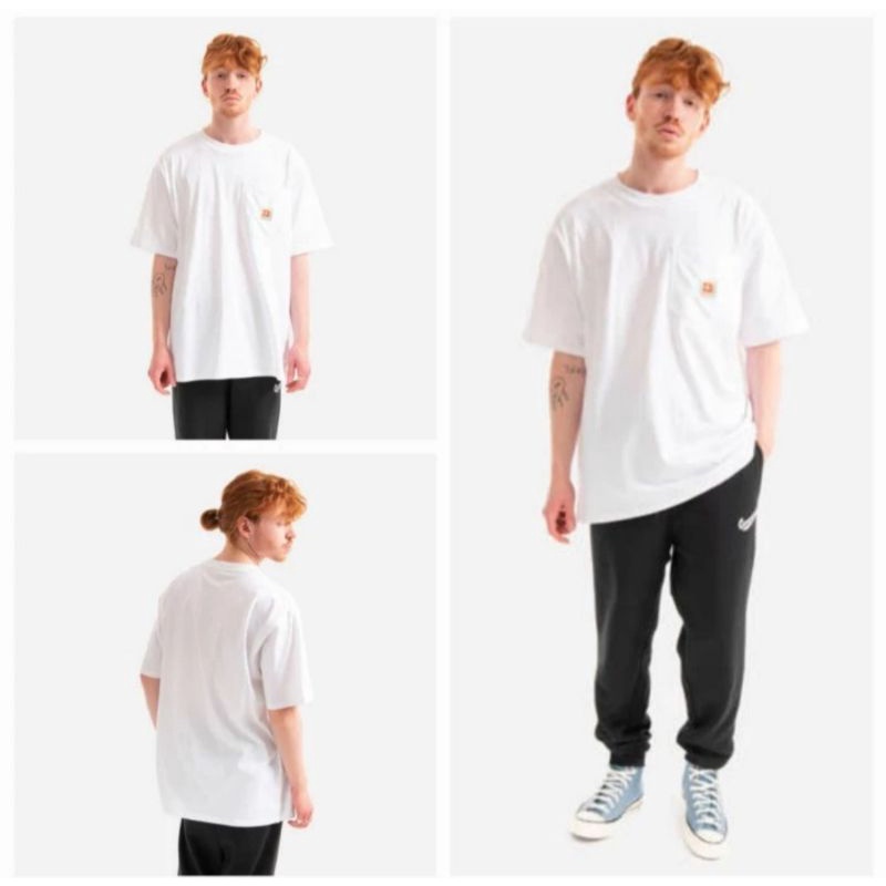 Baju Pakaian Atasan Kaos  Oversized Converse Pocket Tee Putih  New and Original