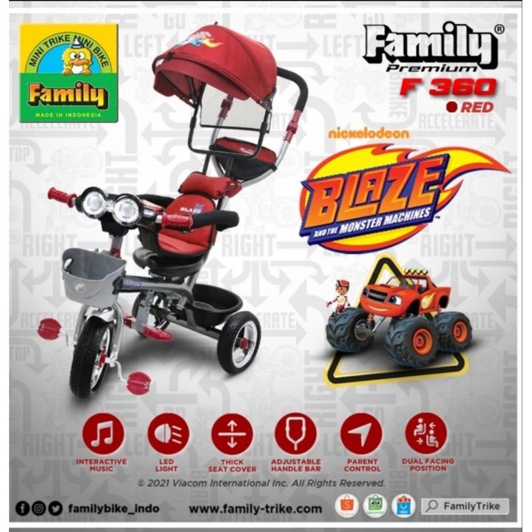 Sepeda R3 Roda 3 Stroller Anak Family Premium Reyhan F-360 F 360