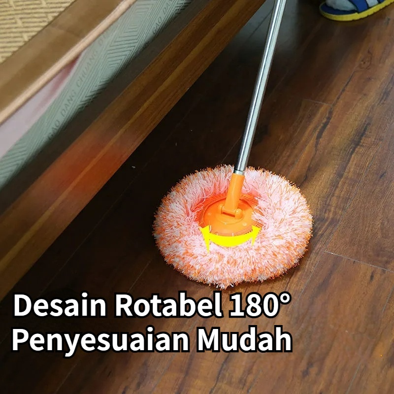 【COD】 Monyet Bulat Bunga Matahari Tongkat Yang Bisa Ditarik Mop Bulu Karang, Mop Lantai Mop Langit Pembuangan Debu Mop Dinding