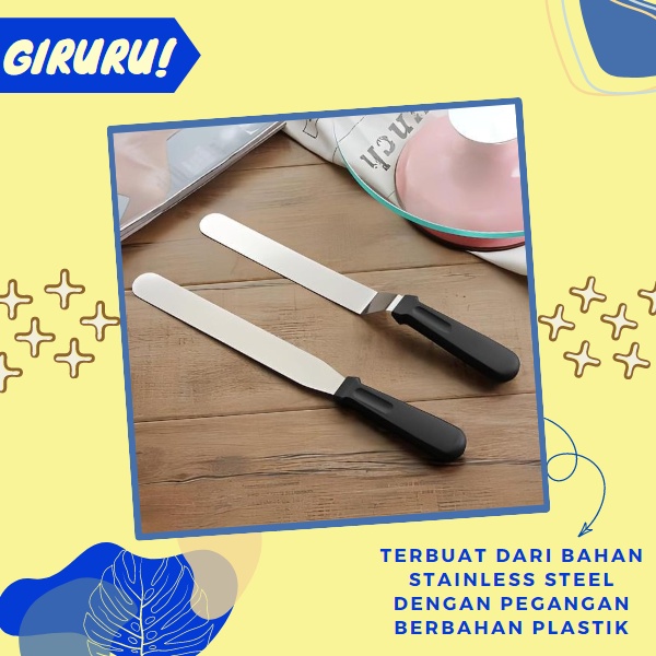 SPATULA BUTTER CREAM / Butter Cream Knife / Pisau Kue Perata Cream / Spatula Oles Cream / SPATULA OLES BUTTER CREAM / PISAU OLES BUTTER 4/6/8 INCH / ALAT OLES BUTTER / Pisau Spatula Cream Stainless Steel Scraper Pengoles Butter Cream Kue / Perata Cream