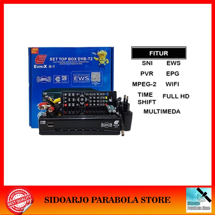 Set Top Box STB TV Digital DVBT2 Evinix H1 New DVB-T2 UHF Gratis