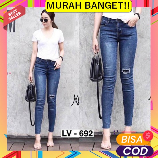 Promo Celana Jins Jumbo Pinggang Karet Lejing Premium Denim Street  Fwr - Basic Jeans Style M4Ngo 69