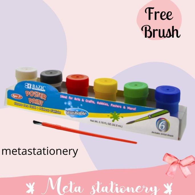 

NEW SALE CAT POSTER / POSTER PAINT BRUSH 6 COLOR BAZIC ( FREE BRUSH ) DISCOUNT