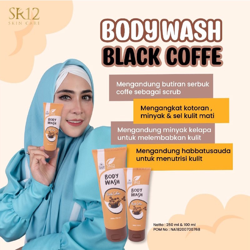 BODY WASH COFFEE SR12 / SABUN MANDI CAIR / MENGANGKAT KOTORAN MINYAK DAN SEL KULIT MATI / PEMUTIH KULIT BADAN