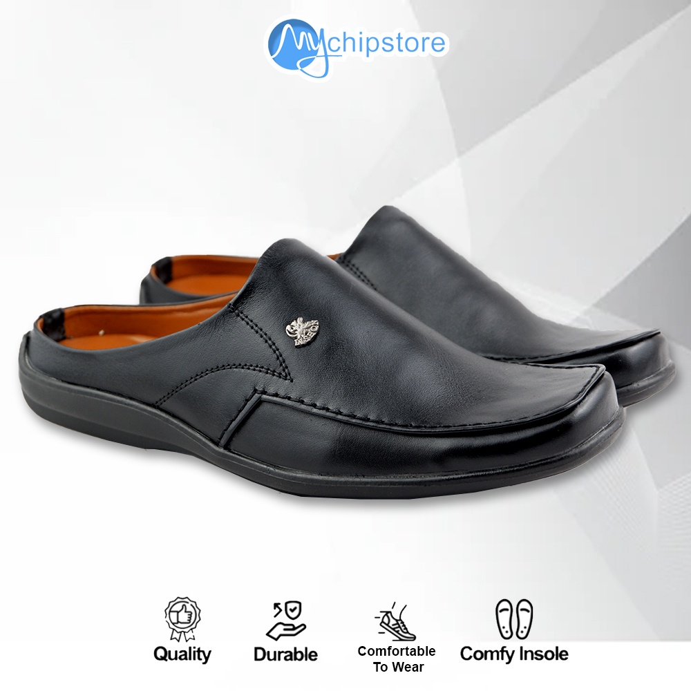 Sepatu Sandal Selop Pria Dewasa Kulit LISBON LD 518 Original