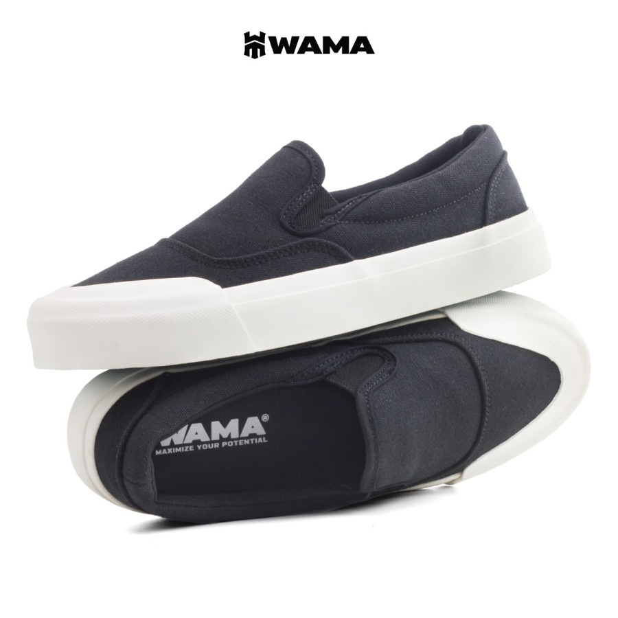 WAMA NOLEDS SLIP ON 36 - 44 SEPATU PRIA WANITA SNEAKERS SLIPON VULCANIZED SKATE UNISEX TOP BRAND LOK