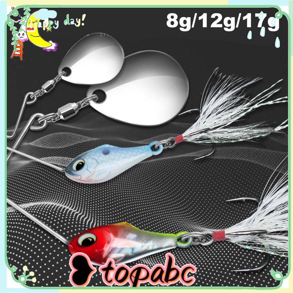 Top Metal Umpan Pancing Spinner Tackle Tenggelam Getaran Putar Payet Treble Hook