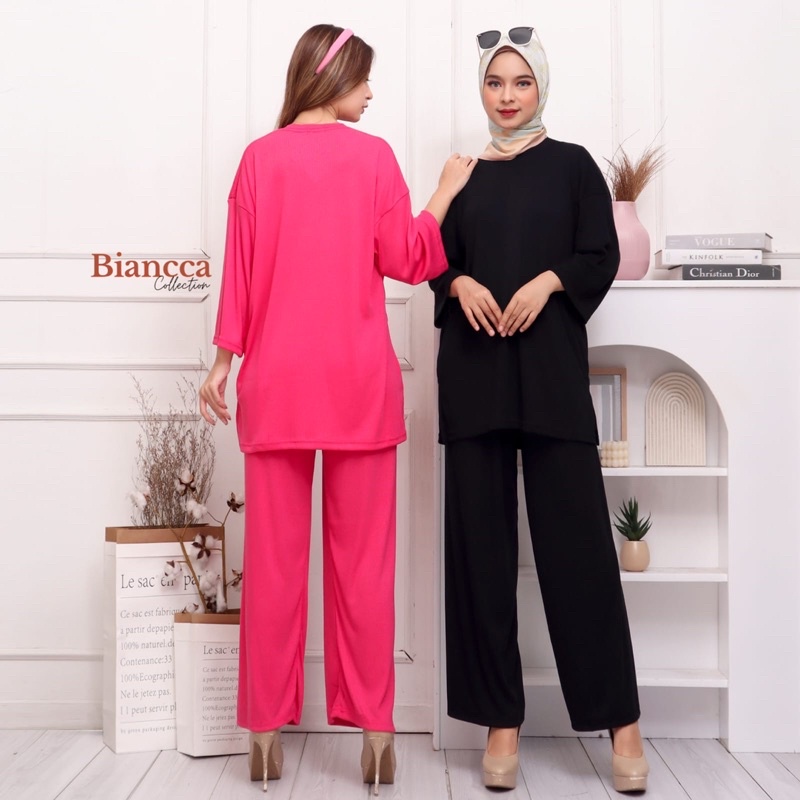 VALEN ONE SET KNIT - SET KNIT ONE SET OVERISIZE LENGAN KAOS MUSLIM