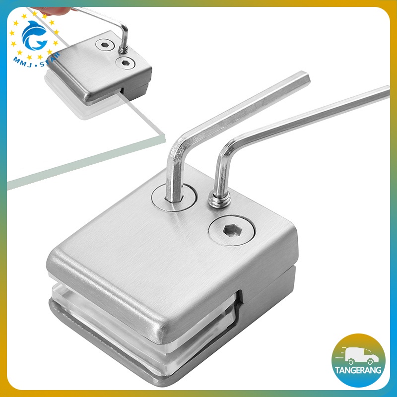 【Stainless Steel】Glass Shelf Clamp Bracket/Penjepit Kaca/Glass Clips Adjustable Wall Mounted/Jepit Kaca Untuk Railing Tangga