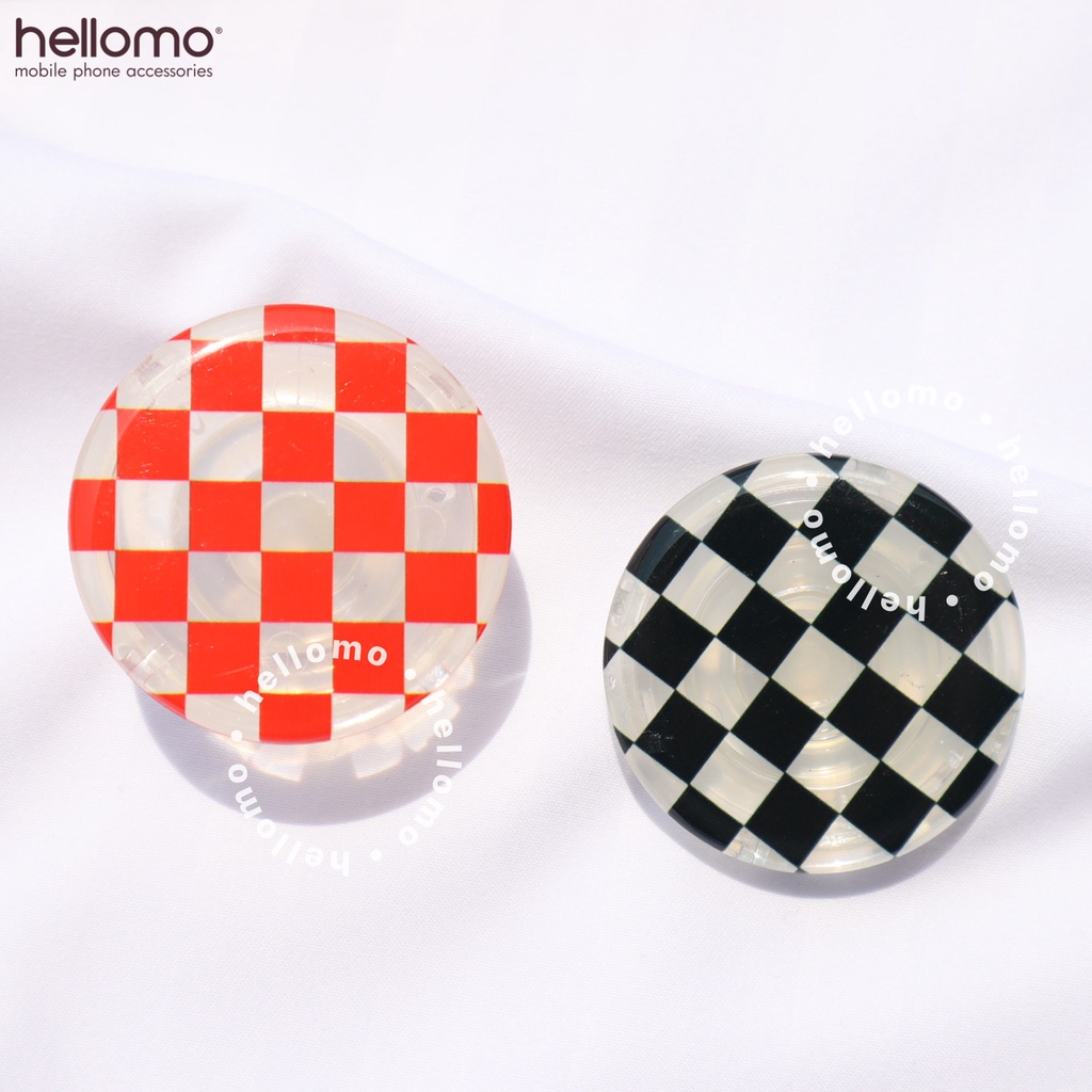 Griptok Transparan Socket Phone Holder Motif Kotak Stand Hp Universal