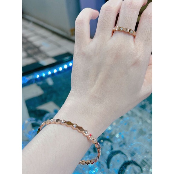 Set gelang+cincin titanium