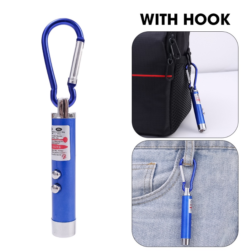 Senter Mini Tiga-Dalam-Satu Paduan Aluminium Luar Ruangan Dengan Kunci/Perlindungan Keselamatan Portabel Pencahayaan Ultraviolet Light