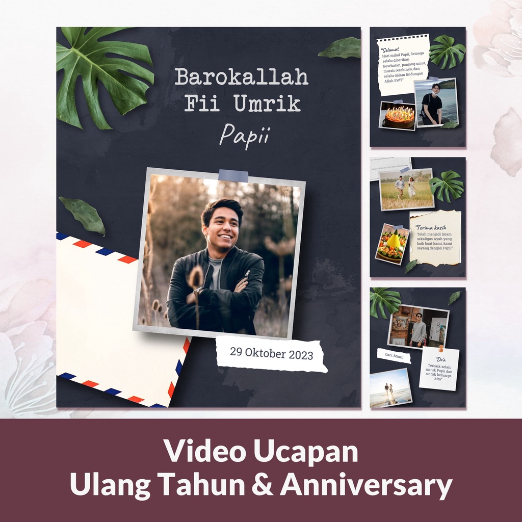 Video Ucapan Anniversary atau Ulang Tahun Premium Kekinian Template 14
