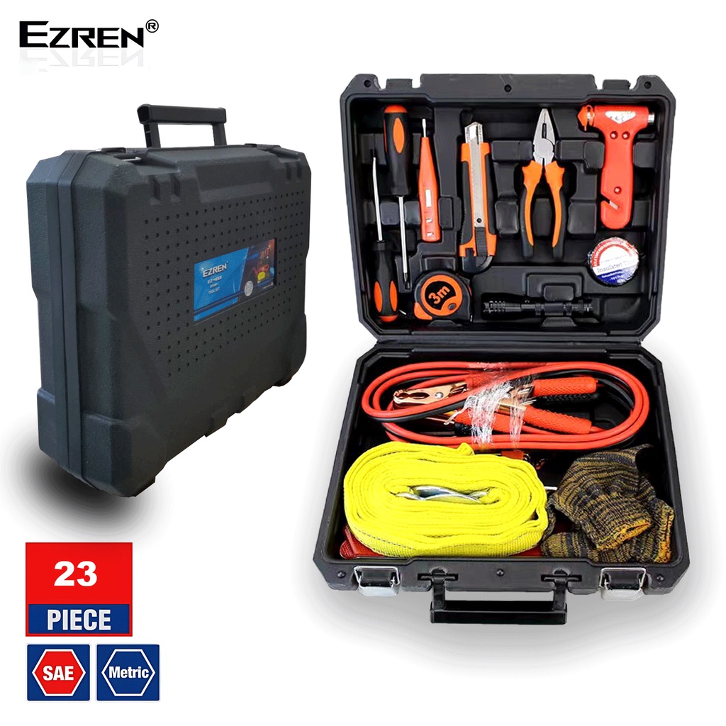 Ezren EZ-4001 Toolbox 23 in 1 Lengkap Kabel Jamper Aki Mobil