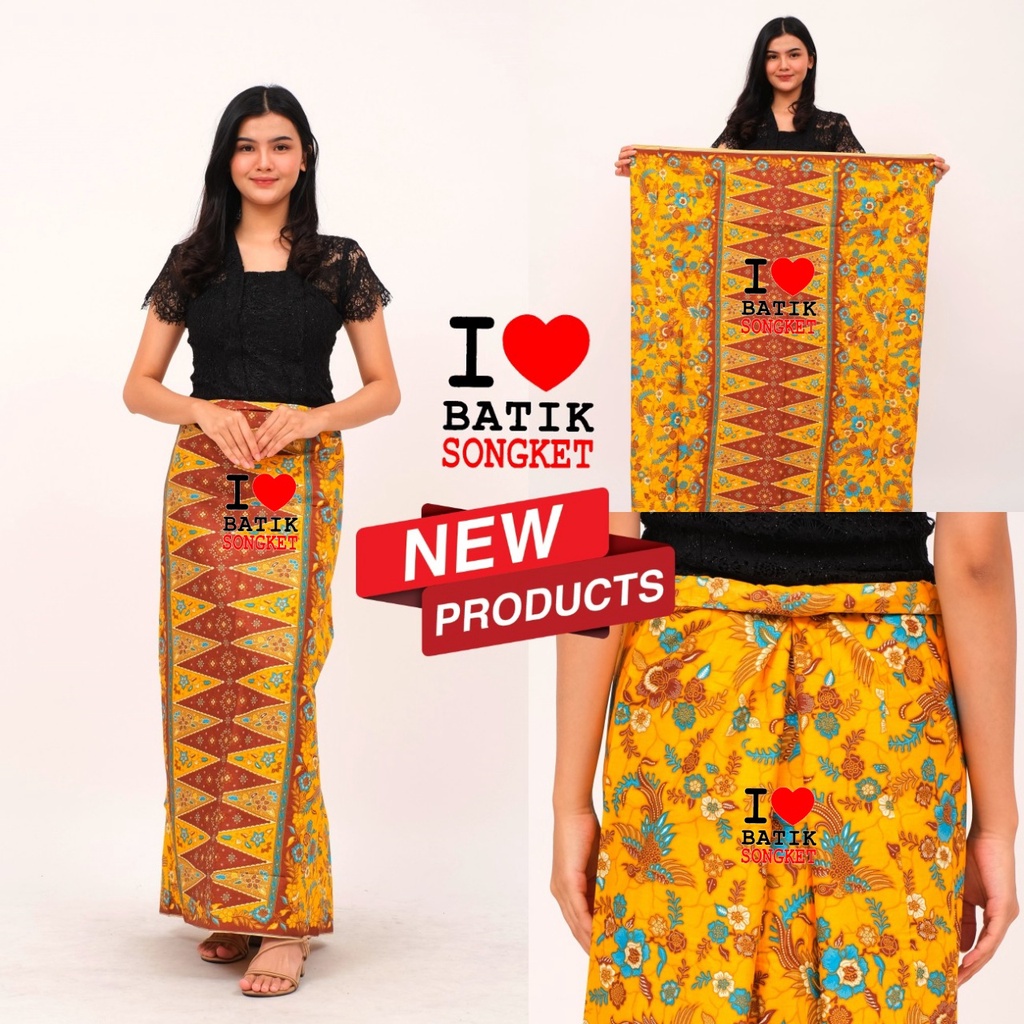 Jual Sarung Betawi Motif Tumpal Pucuk Rebung Bahan Kain Batik Jakarta Encim Kuning Shopee