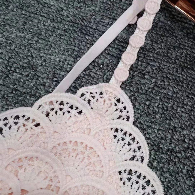 MOOGU ♡ Renda berongga bra tanpa cincin baja pakaian dalam seksi bra wanita