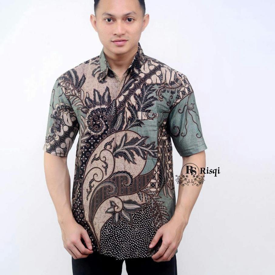 Baju Batik Pria Dewasa 2022 Lengan Pendek Kekinian Kemeja Batik Lengan Pendek Pria Mewah Kemeja Bati