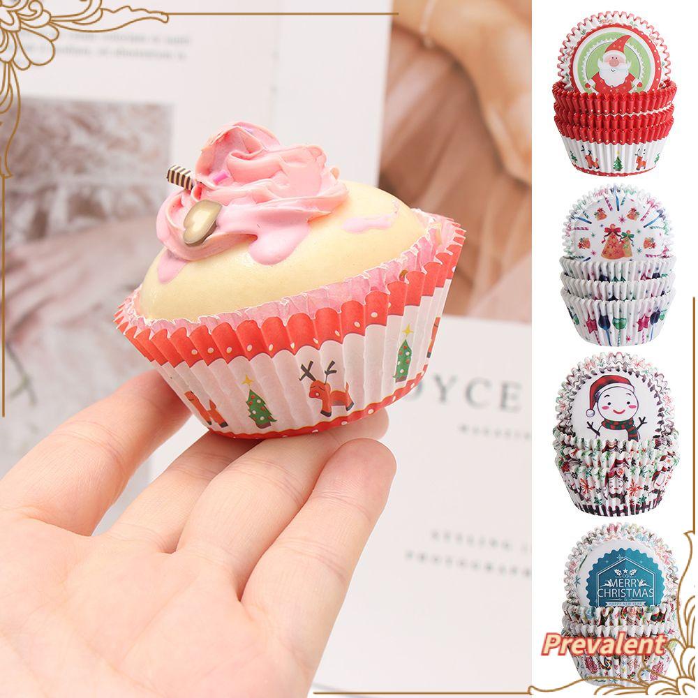 Preva 100 Pcs Natal Cake Cup Aksesoris Dapur Alat Dekorasi Kue Perlengkapan Pesta Liner Muffin Kotak
