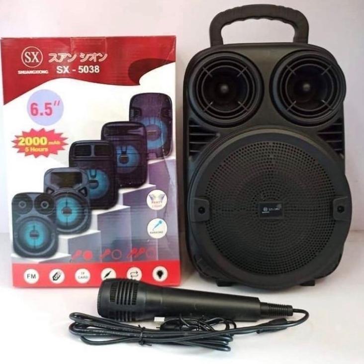 Super Original SPEAKER BLUETOOTH SX 5038 - SX-Y2006 -Y2007 BONUS MIC KARAOKE