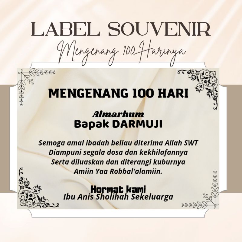 Label Souvenir Haji Umroh Aqiqah Sunatan Selamatan