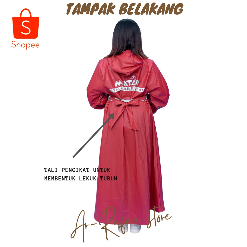 JAS HUJAN WANITA GAMIS TERBAIK ORIGINAL BY MATAR ANTI REMBES TERMURAH