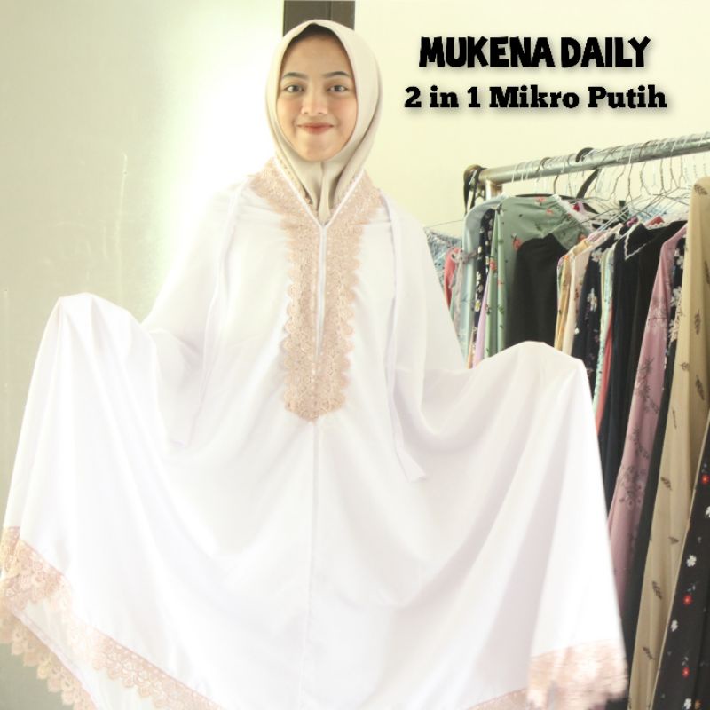 Mukena Dewasa Daily 2 in 1 Renda arabian Free Tas cantik