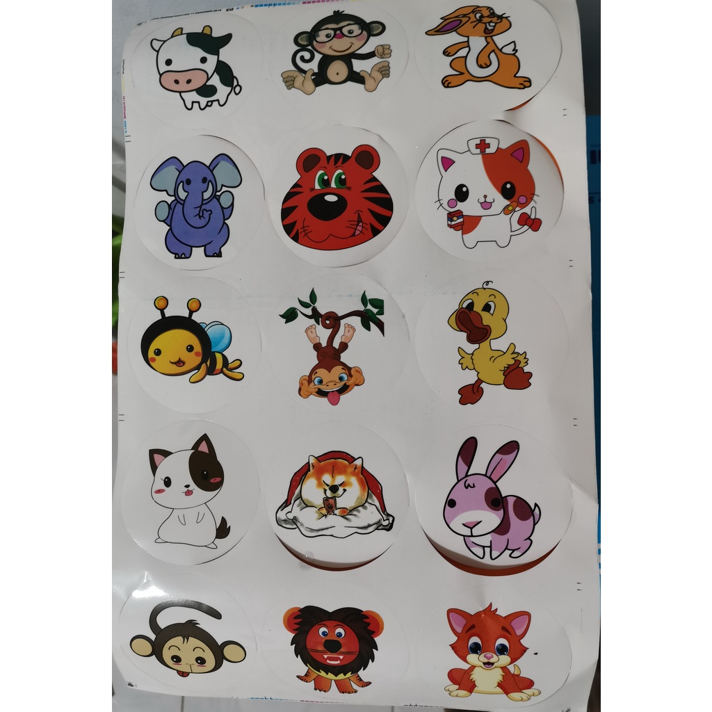 Cheaper-Stiker Binatang / Sticker Animal Cute Lucu 1Lembar = 15Gambar Termurah