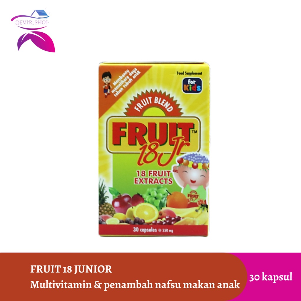 Fruit 18 Junior Ekstrak 18 Jenis Buah-Buahan / Suplemen Anak 30 Kapsul