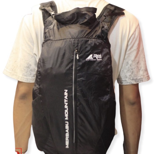 Original Dijual - / Rei Tas Merbabu Lipat Mountain Hitam Arei Berkualitas